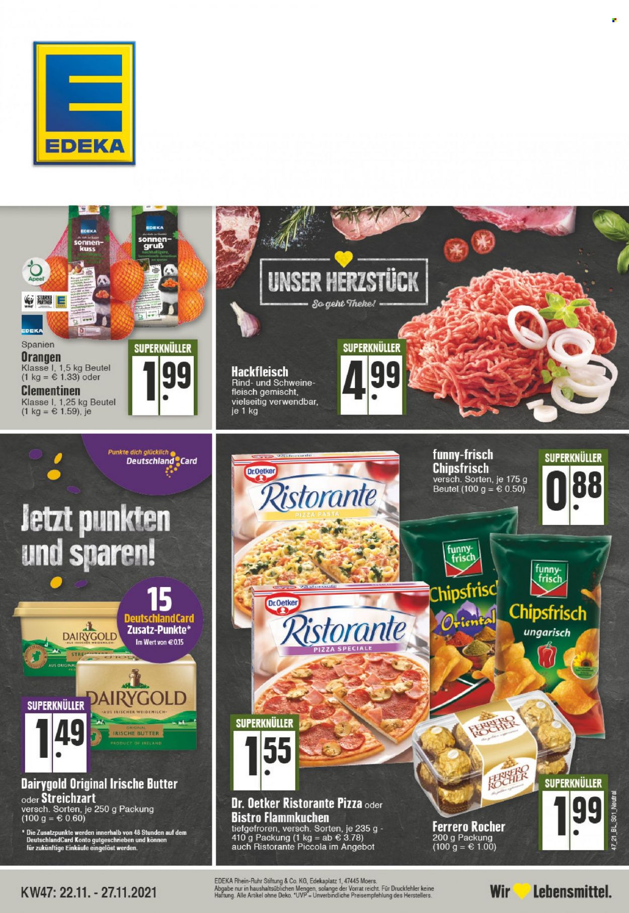 Edeka Prospekte  - 22.11.2021 - 27.11.2021. Seite 1