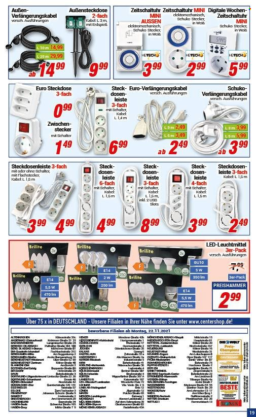 CENTERSHOP Prospekte  - 22.11.2021 - 27.11.2021. Seite 19