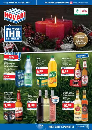 Prospekte Hol'ab! Getränkemarkt - 22.11.2021 - 27.11.2021.