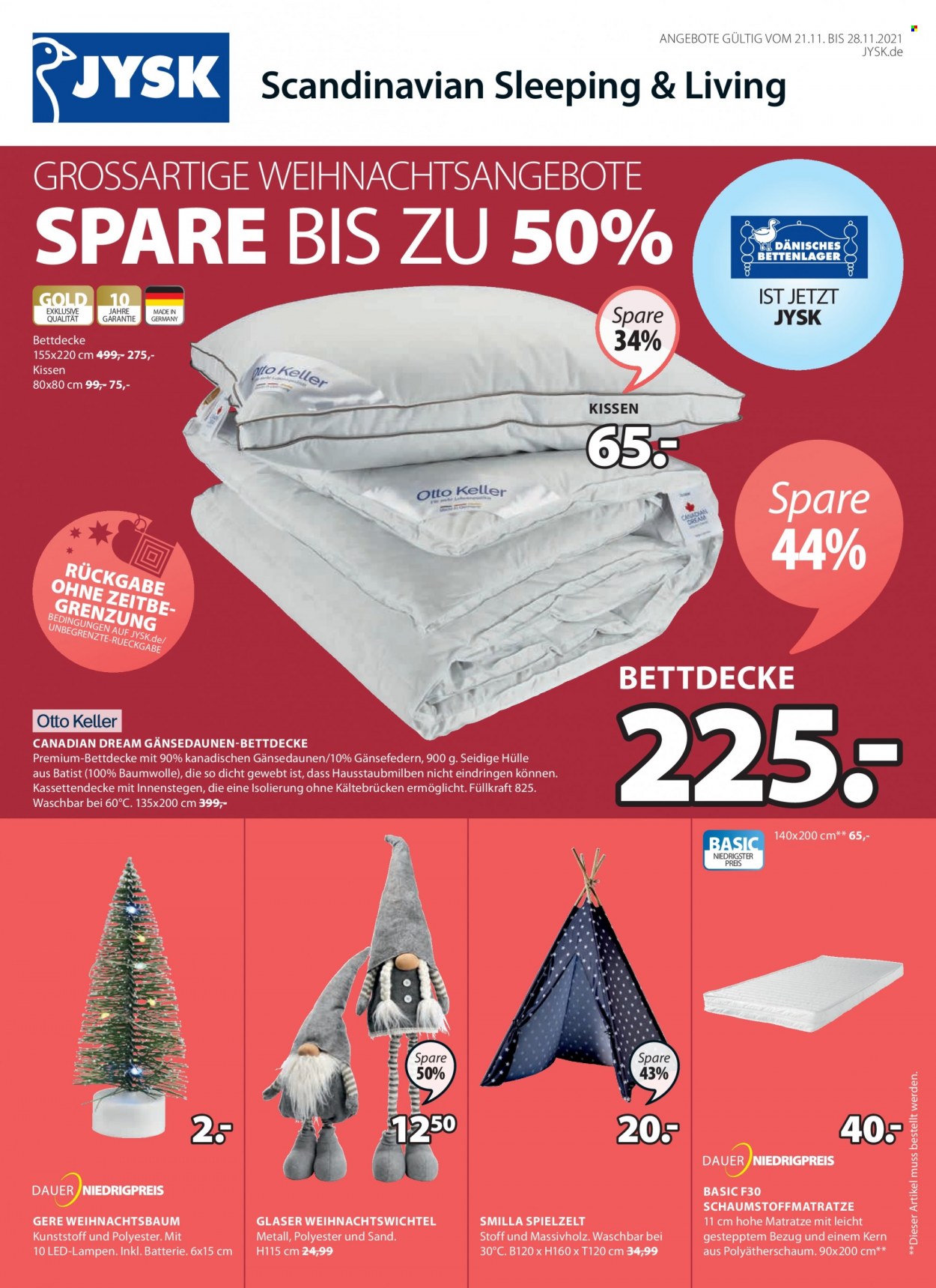 JYSK Prospekte  - 21.11.2021 - 28.11.2021. Seite 1