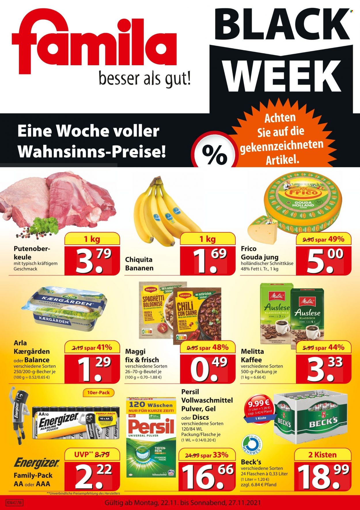 famila Prospekte  - 22.11.2021 - 27.11.2021. Seite 1