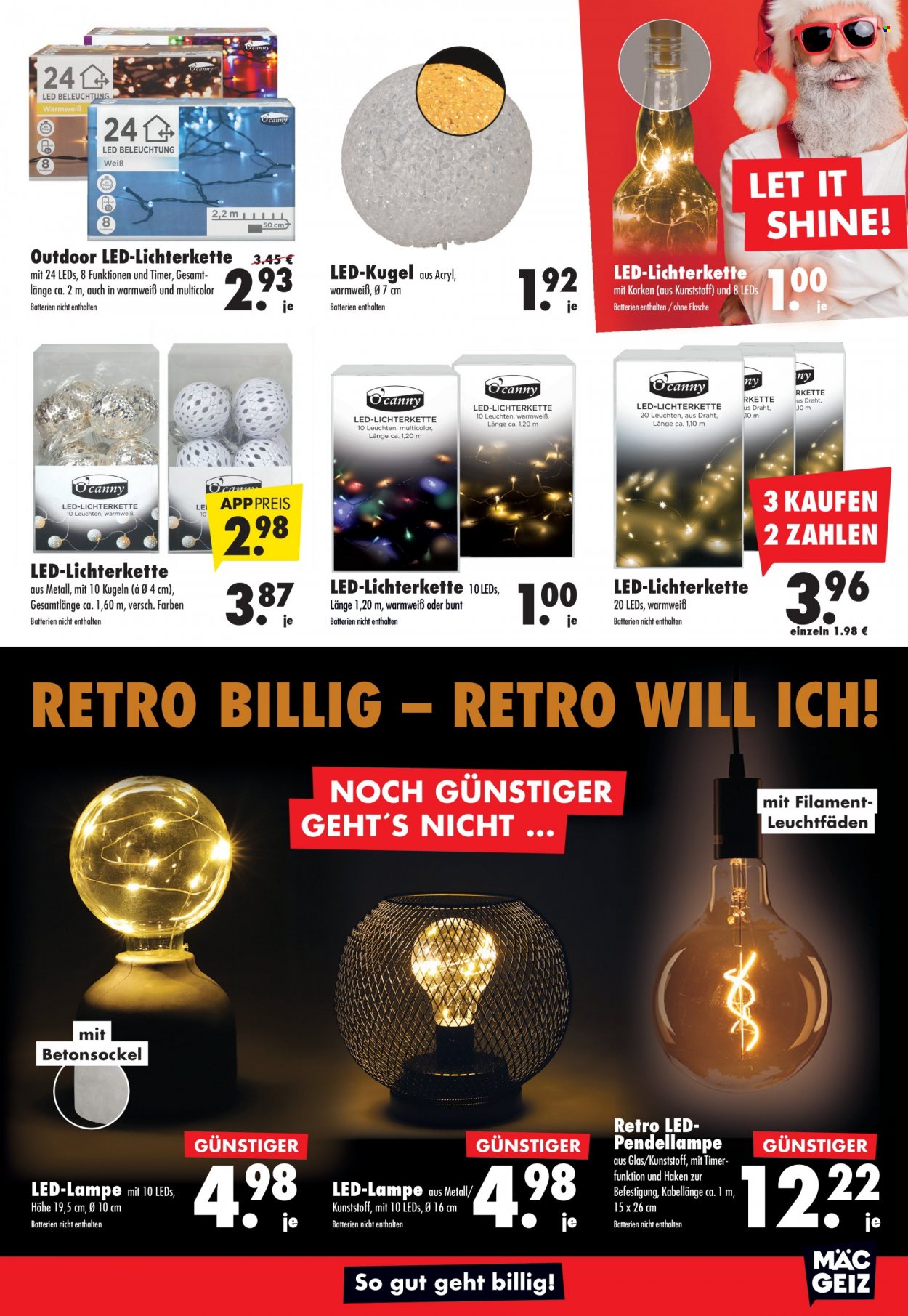 thumbnail - Prospekte Mäc-Geiz - 29.11.2021 - 6.12.2021 - Produkte in Aktion - Kugel, Lichterkette, Lampe. Seite 13.