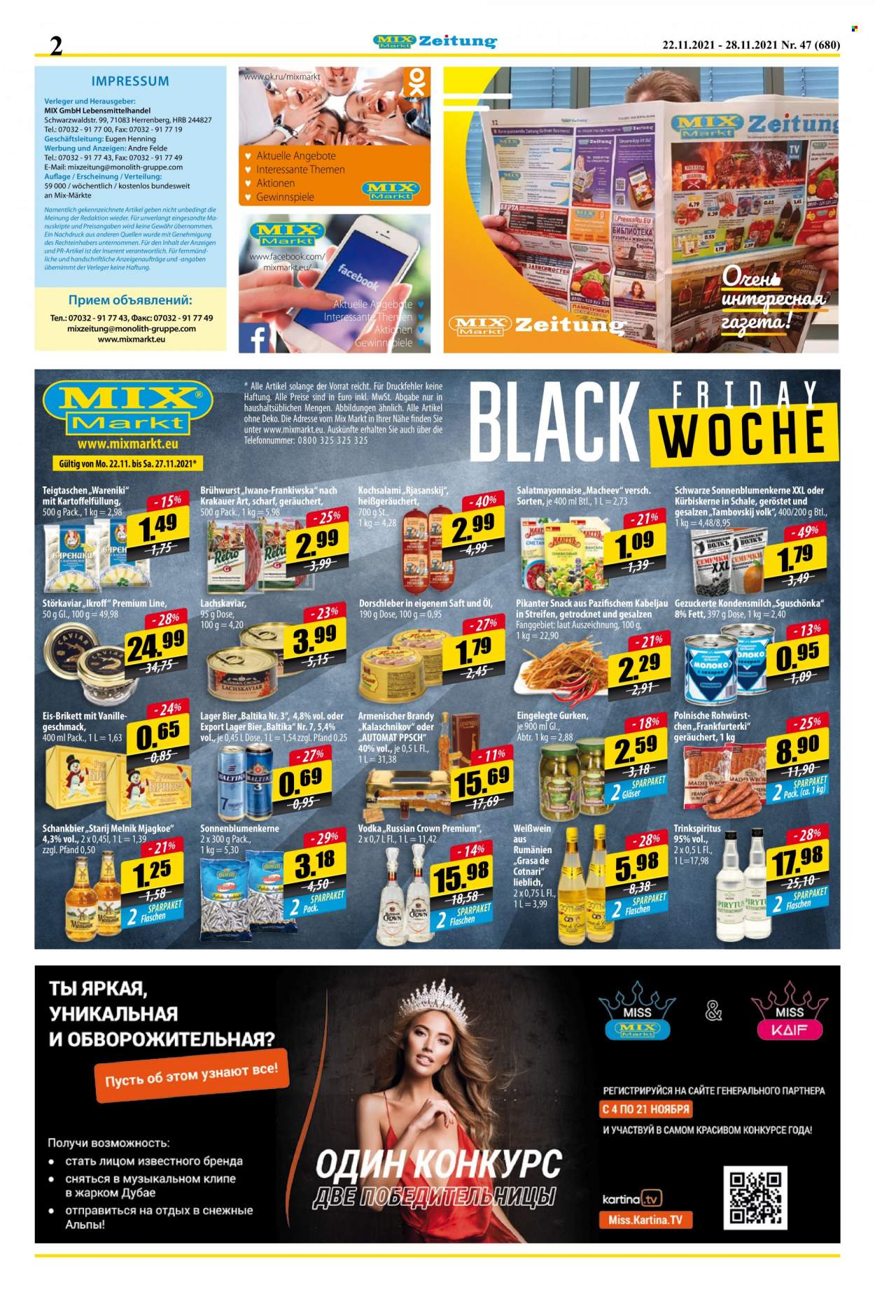Mix Markt Prospekte  - 22.11.2021 - 28.11.2021. Seite 2