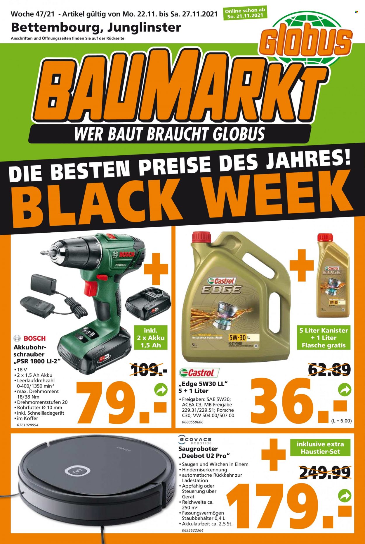 Globus Baumarkt Prospekte  - 23.11.2021 - 30.11.2021. Seite 1