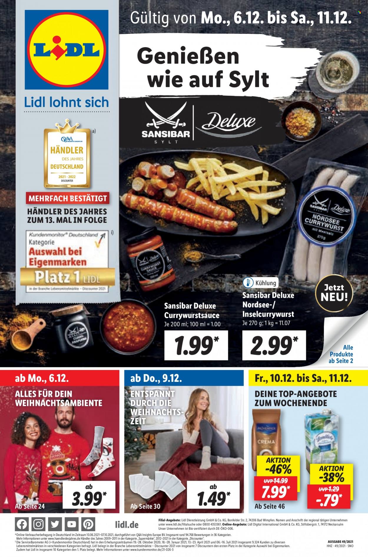 Lidl Prospekte  - 6.12.2021 - 11.12.2021. Seite 1