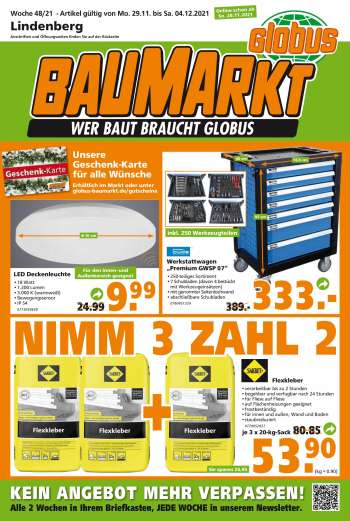 Prospekte Globus Baumarkt - 29.11.2021 - 4.12.2021.