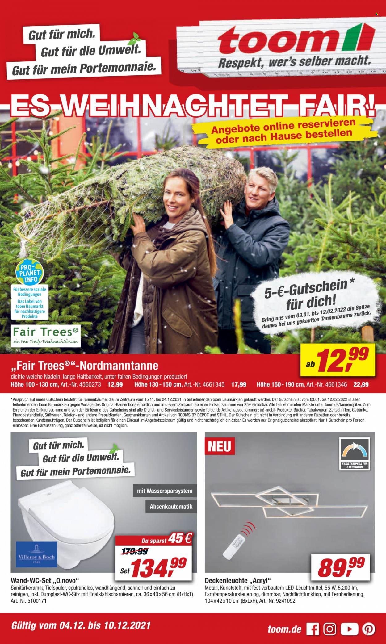 thumbnail - Prospekte toom Baumarkt - 4.12.2021 - 10.12.2021 - Produkte in Aktion - WC-Sitz, Deckenleuchte, Stihl. Seite 1.