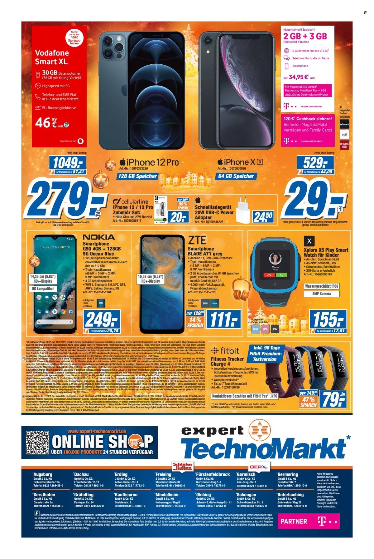 thumbnail - Prospekte Expert - 1.12.2021 - 7.12.2021 - Produkte in Aktion - Braun, Nokia, Smartphone, iPhone, ZTE, iPhone 12, Smartwatch, Fitbit, Fitness-Tracker, GPS. Seite 8.