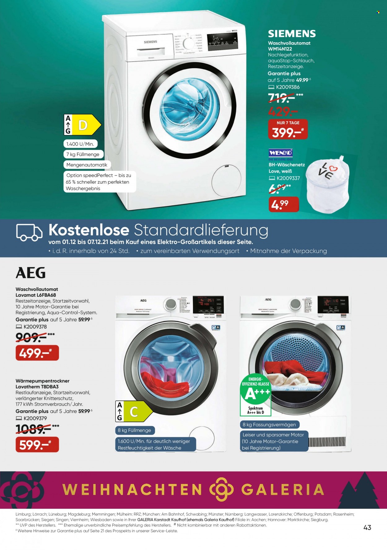 GALERIA Karstadt Kaufhof Prospekte  - 1.12.2021 - 7.12.2021. Seite 43