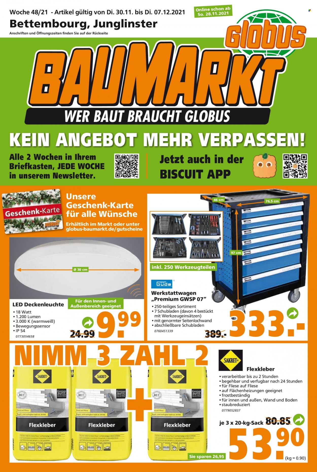 Globus Baumarkt Prospekte  - 30.11.2021 - 7.12.2021. Seite 1