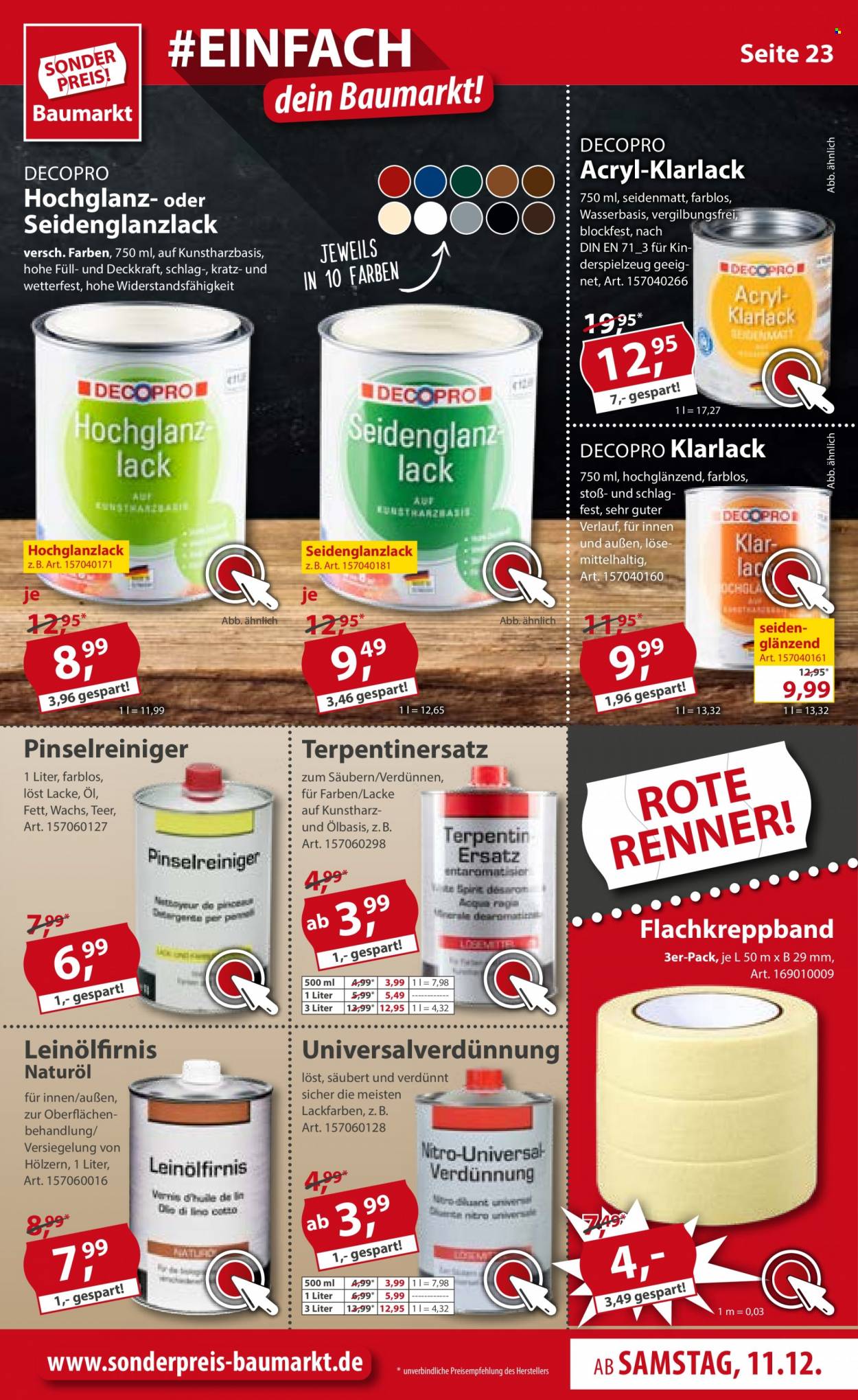 Sonderpreis-Baumarkt Prospekte  - 11.12.2021 - 17.12.2021. Seite 23