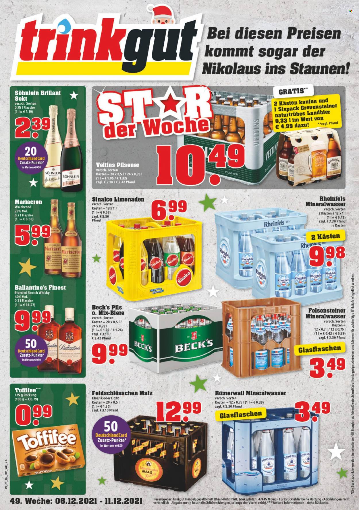 trinkgut Prospekte  - 6.12.2021 - 11.12.2021. Seite 1