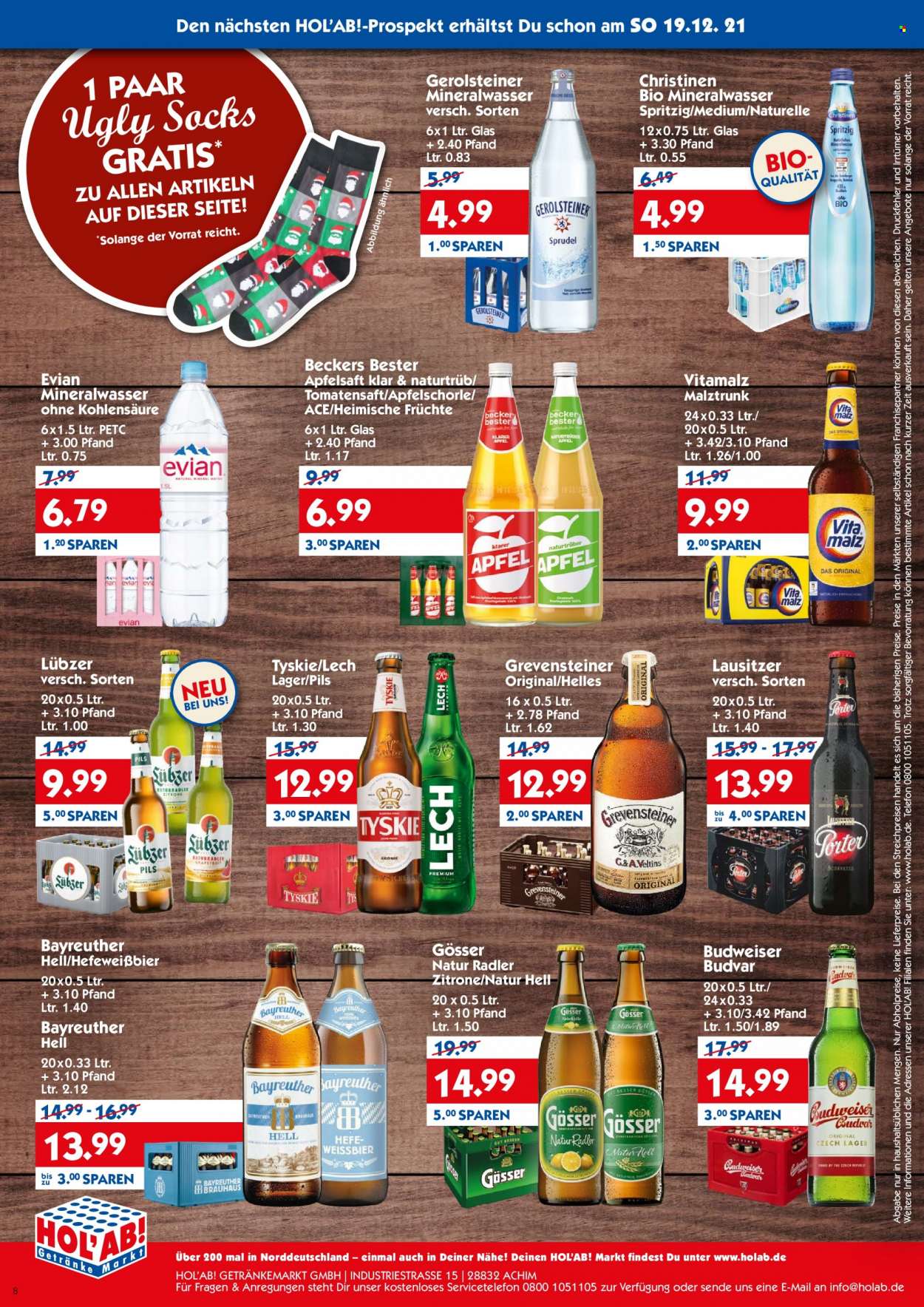 Hol'ab! Getränkemarkt Prospekte  - 13.12.2021 - 18.12.2021. Seite 8