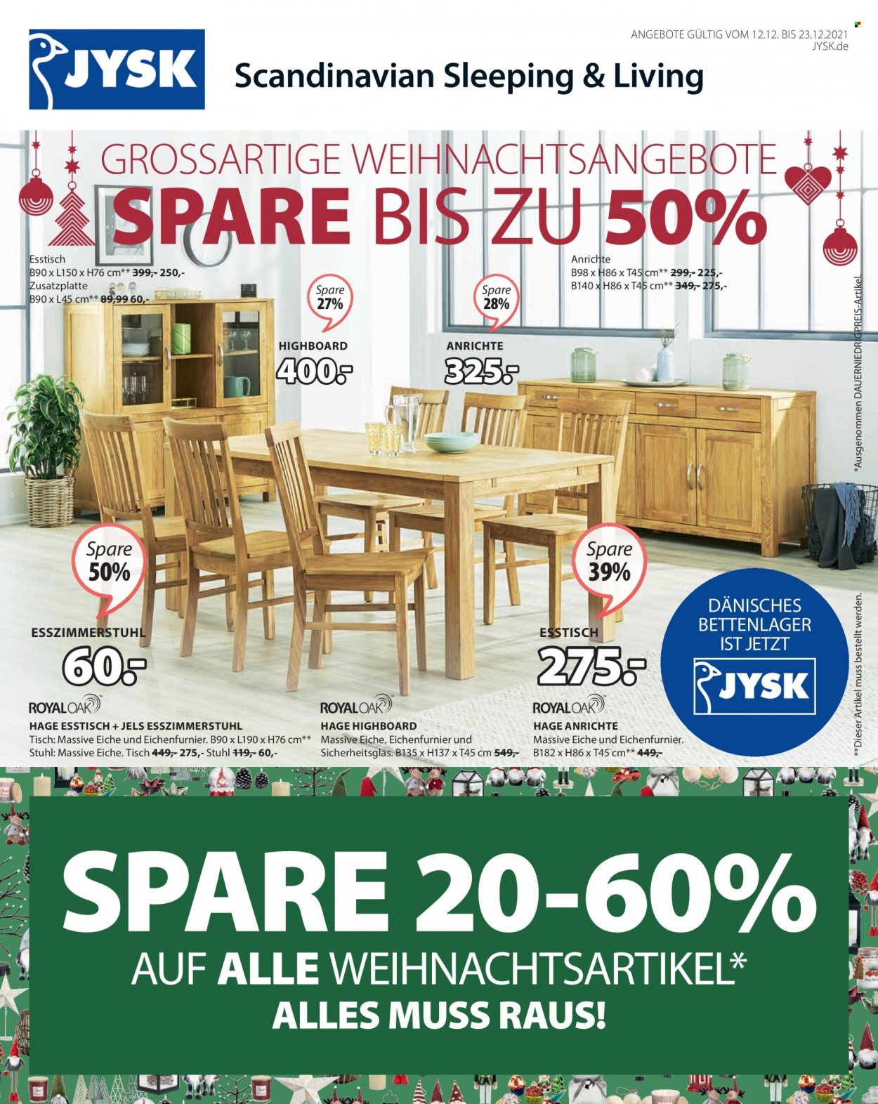 JYSK Prospekte  - 12.12.2021 - 23.12.2021. Seite 1