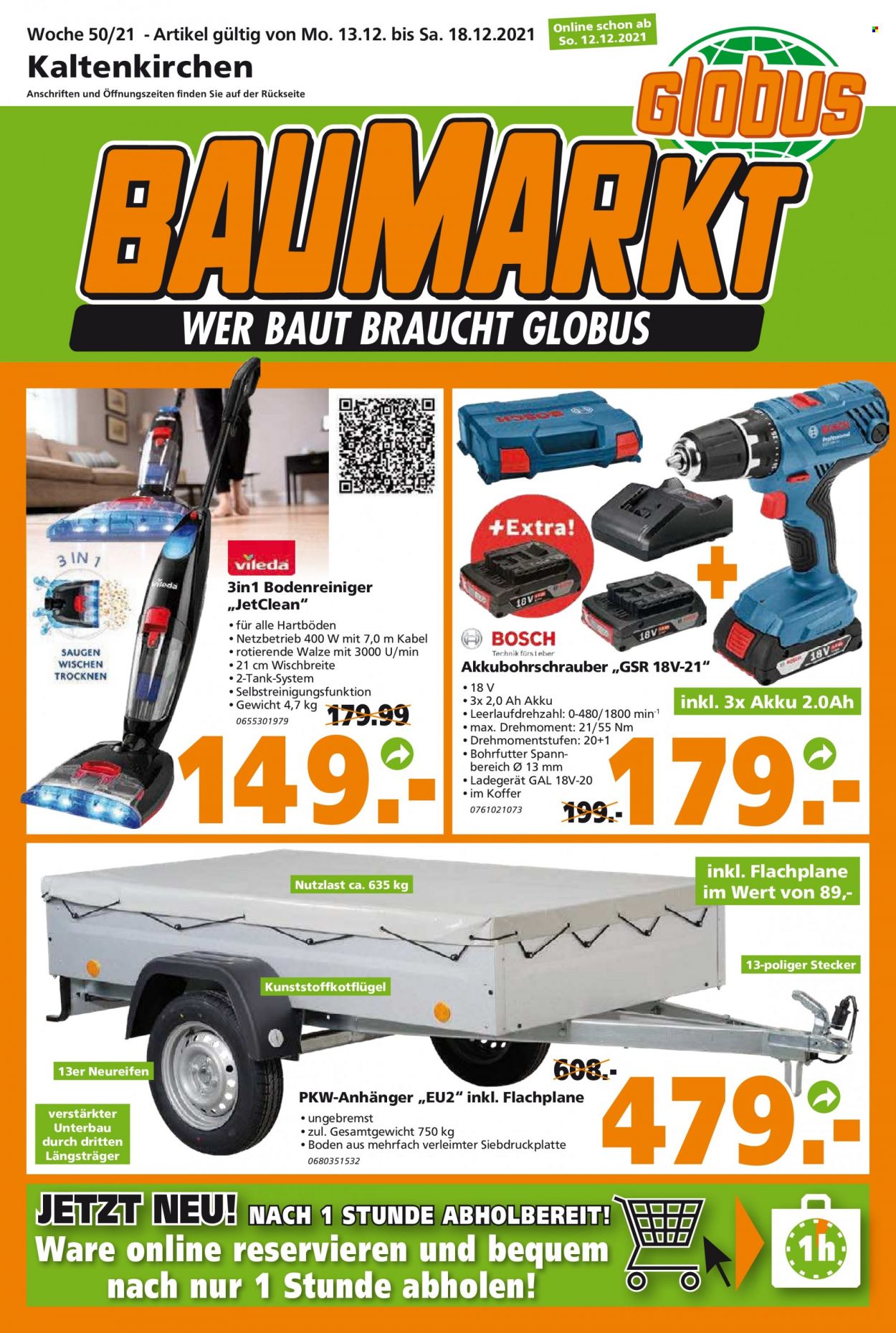 Globus Baumarkt Prospekte  - 13.12.2021 - 18.12.2021. Seite 1
