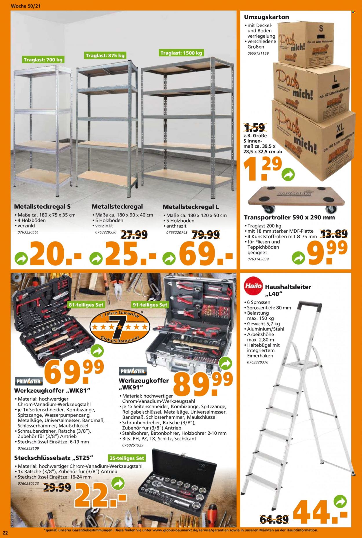 Globus Baumarkt Prospekte  - 13.12.2021 - 18.12.2021. Seite 22