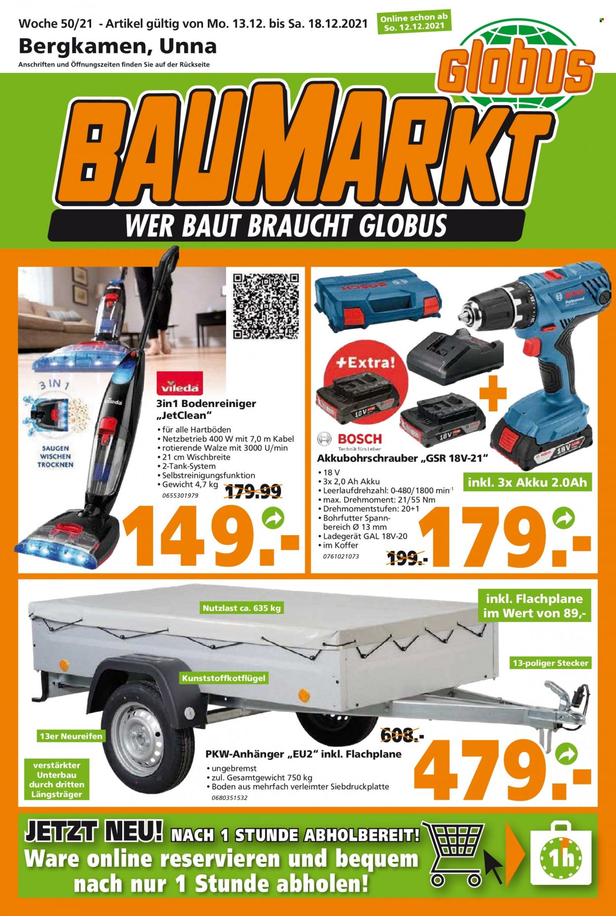 Globus Baumarkt Prospekte  - 13.12.2021 - 18.12.2021. Seite 1