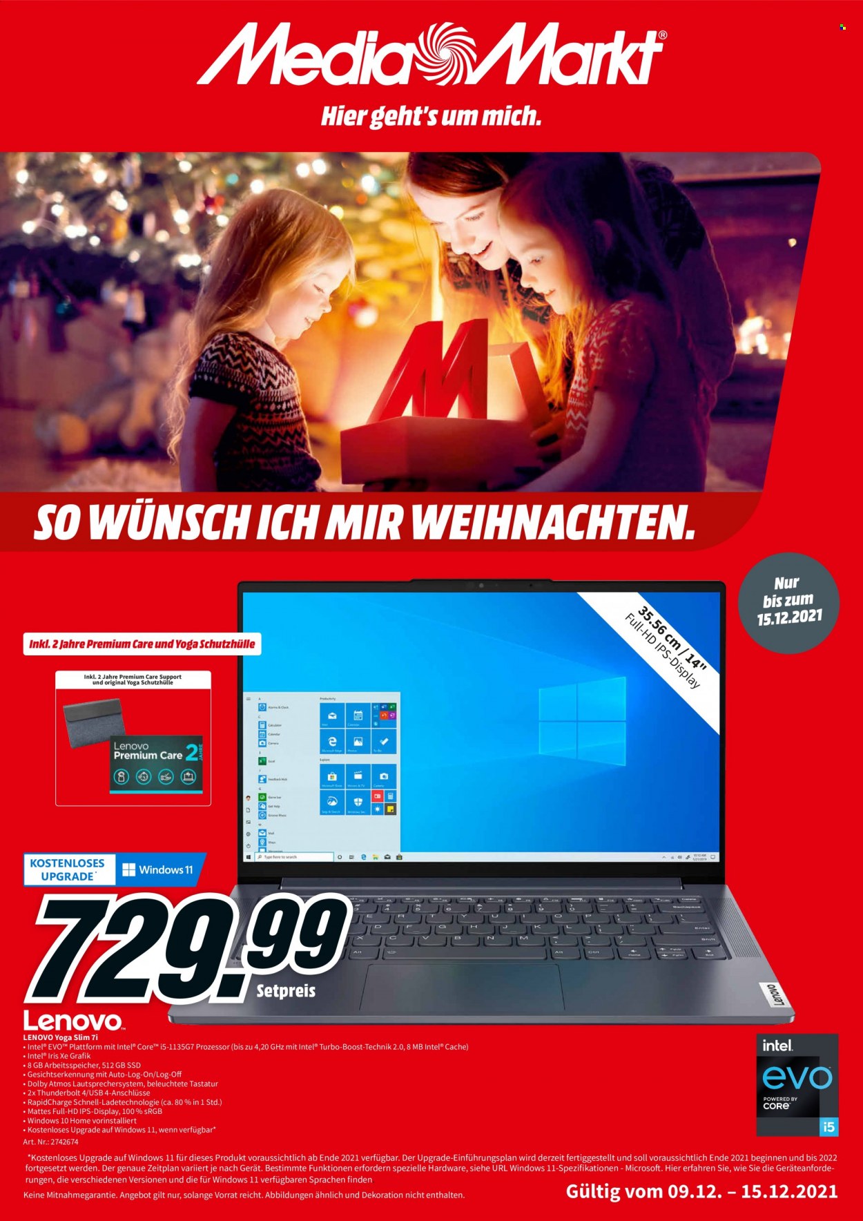 thumbnail - Prospekte MediaMarkt - 9.12.2021 - 15.12.2021 - Produkte in Aktion - Schutzhülle, Lenovo, Tastatur. Seite 1.