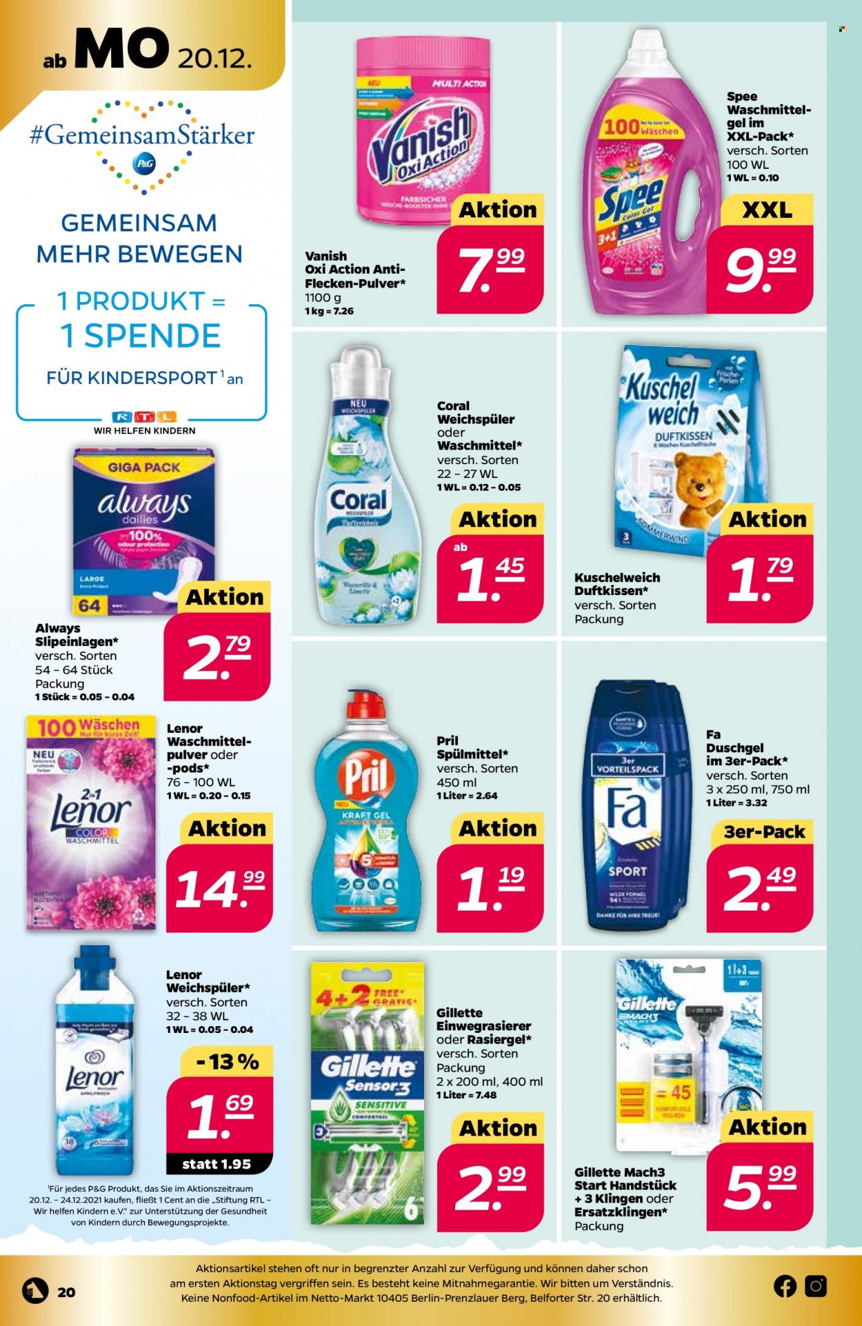Netto Prospekte  - 20.12.2021 - 24.12.2021. Seite 20