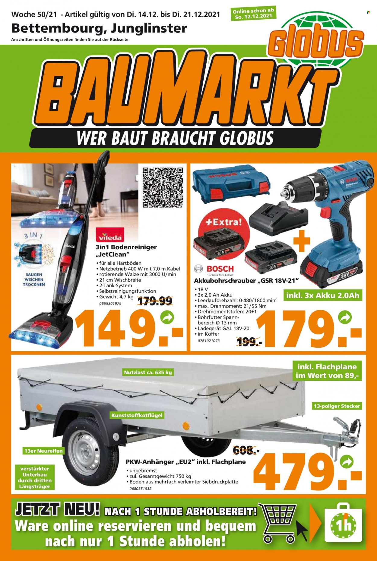 Globus Baumarkt Prospekte  - 14.12.2021 - 21.12.2021. Seite 1