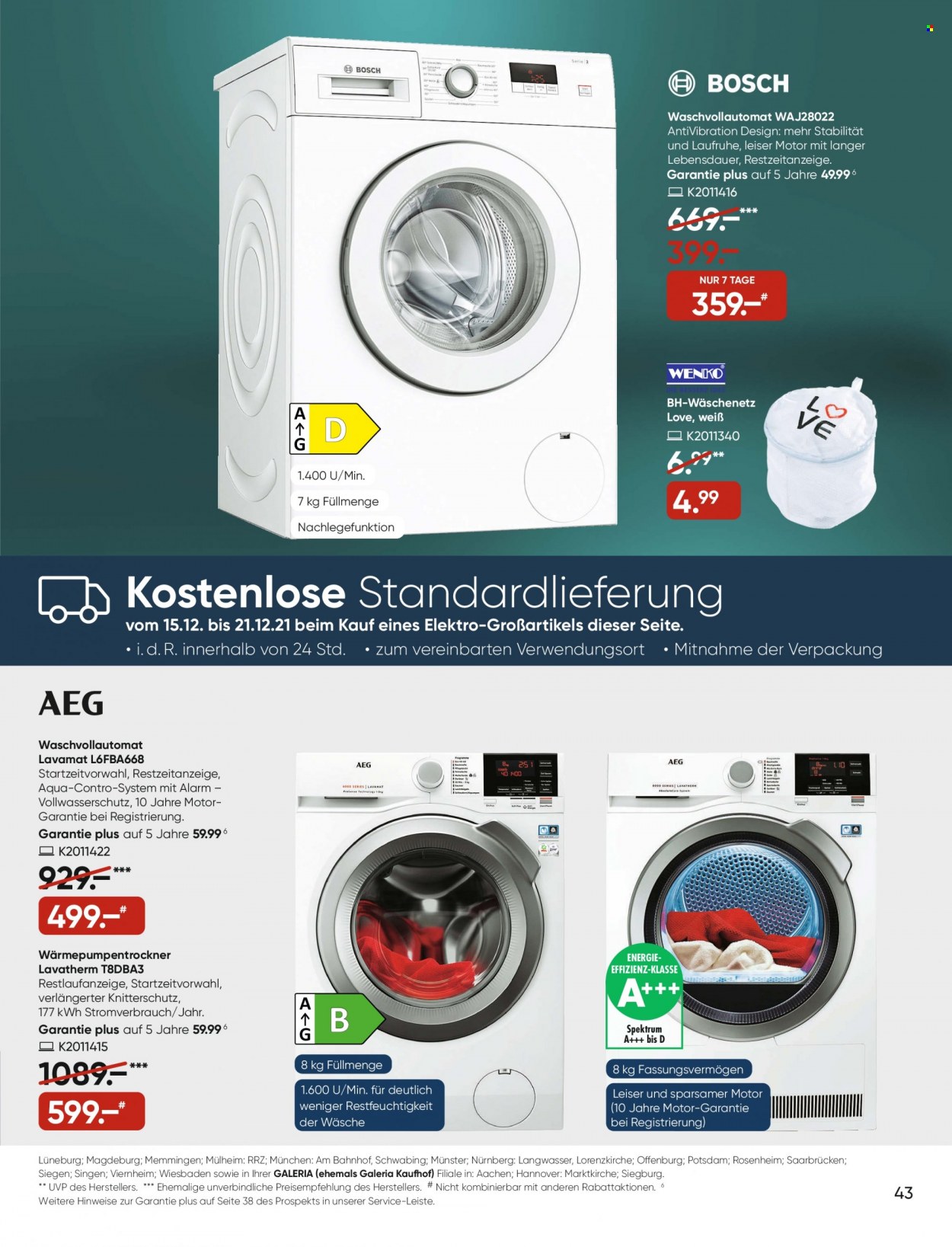 GALERIA Karstadt Kaufhof Prospekte  - 15.12.2021 - 21.12.2021. Seite 43