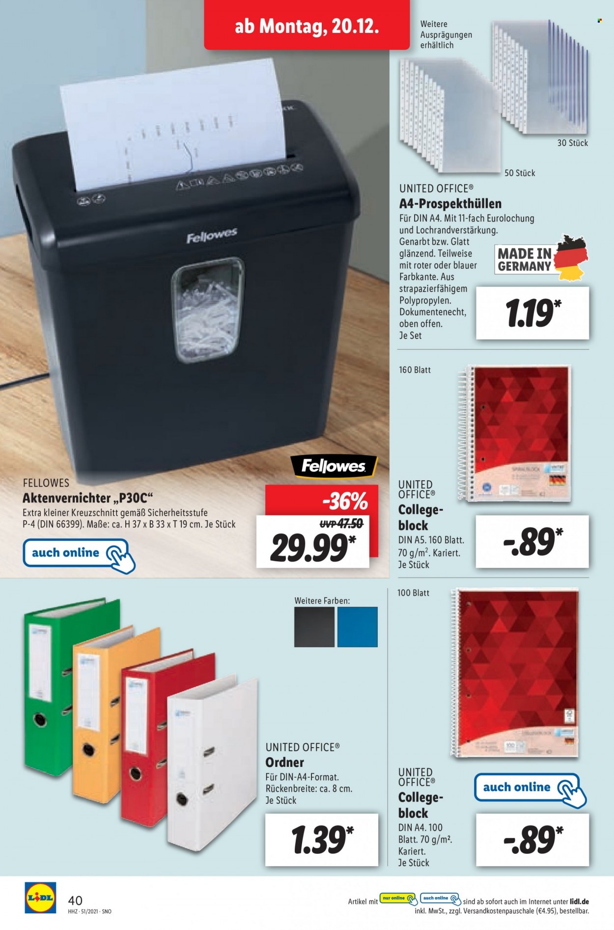 Lidl Prospekte  - 20.12.2021 - 24.12.2021. Seite 40