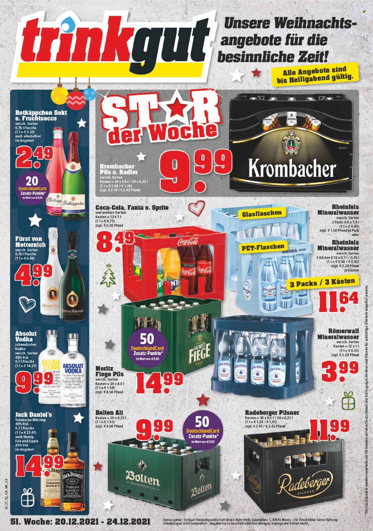 trinkgut Prospekte  - 20.12.2021 - 24.12.2021. Seite 1