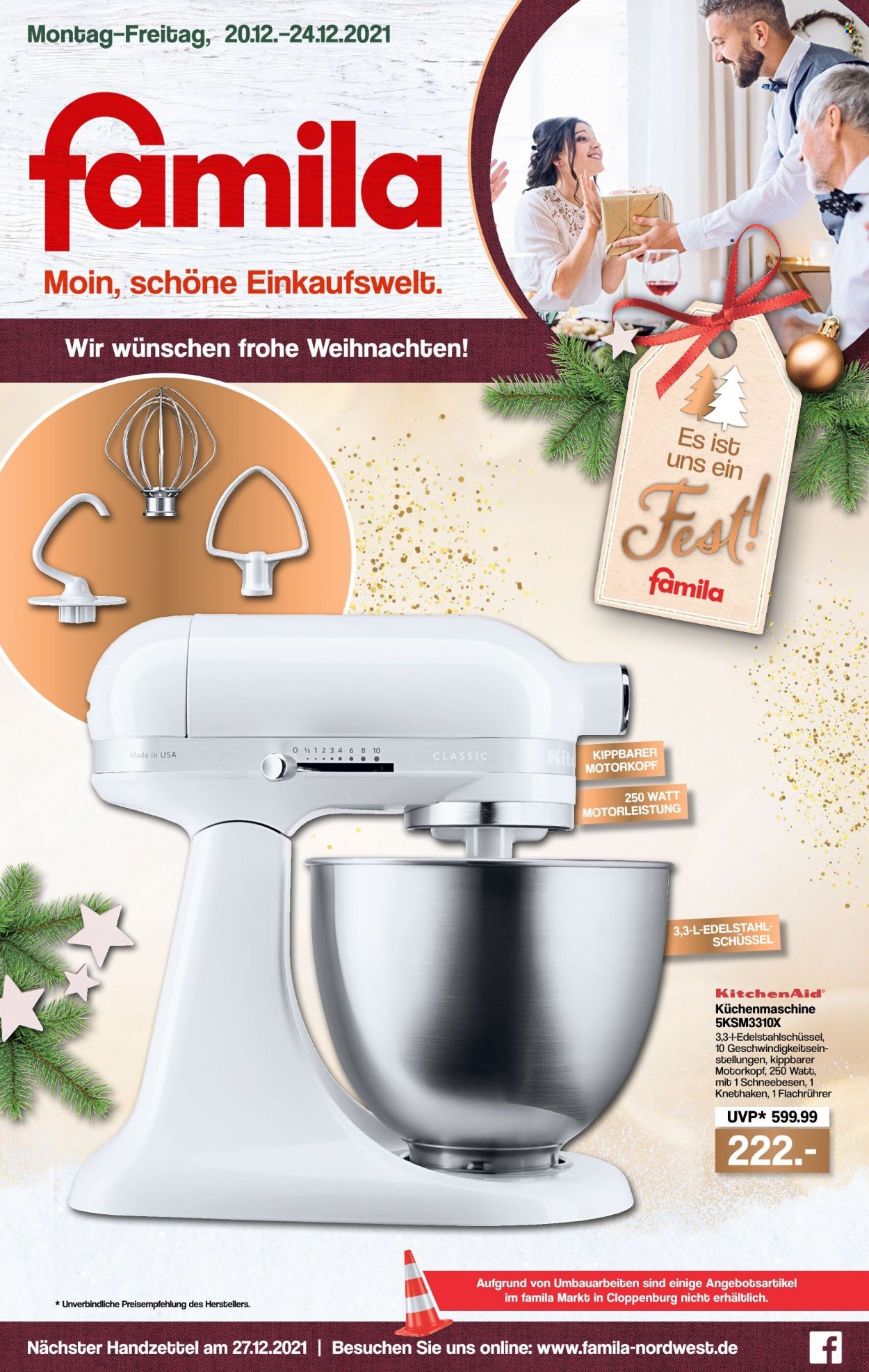 famila Prospekte  - 20.12.2021 - 24.12.2021. Seite 1