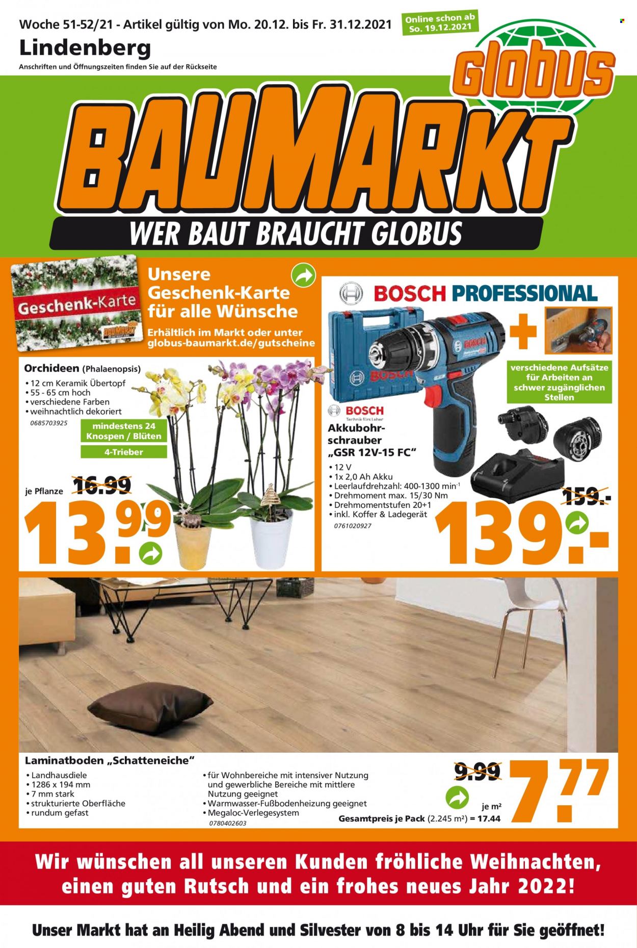 Globus Baumarkt Prospekte  - 20.12.2021 - 31.12.2021. Seite 1