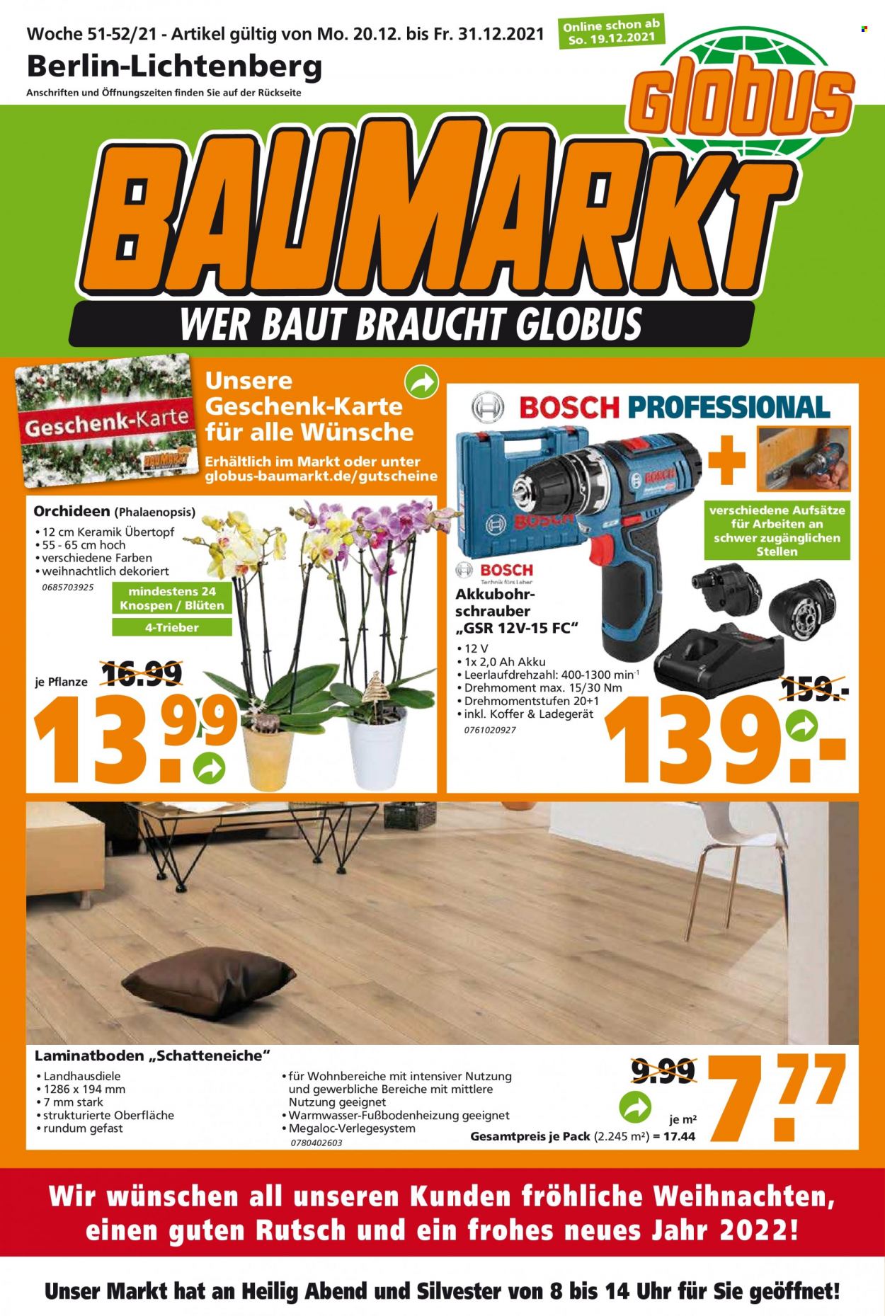 Globus Baumarkt Prospekte  - 20.12.2021 - 25.12.2021. Seite 1