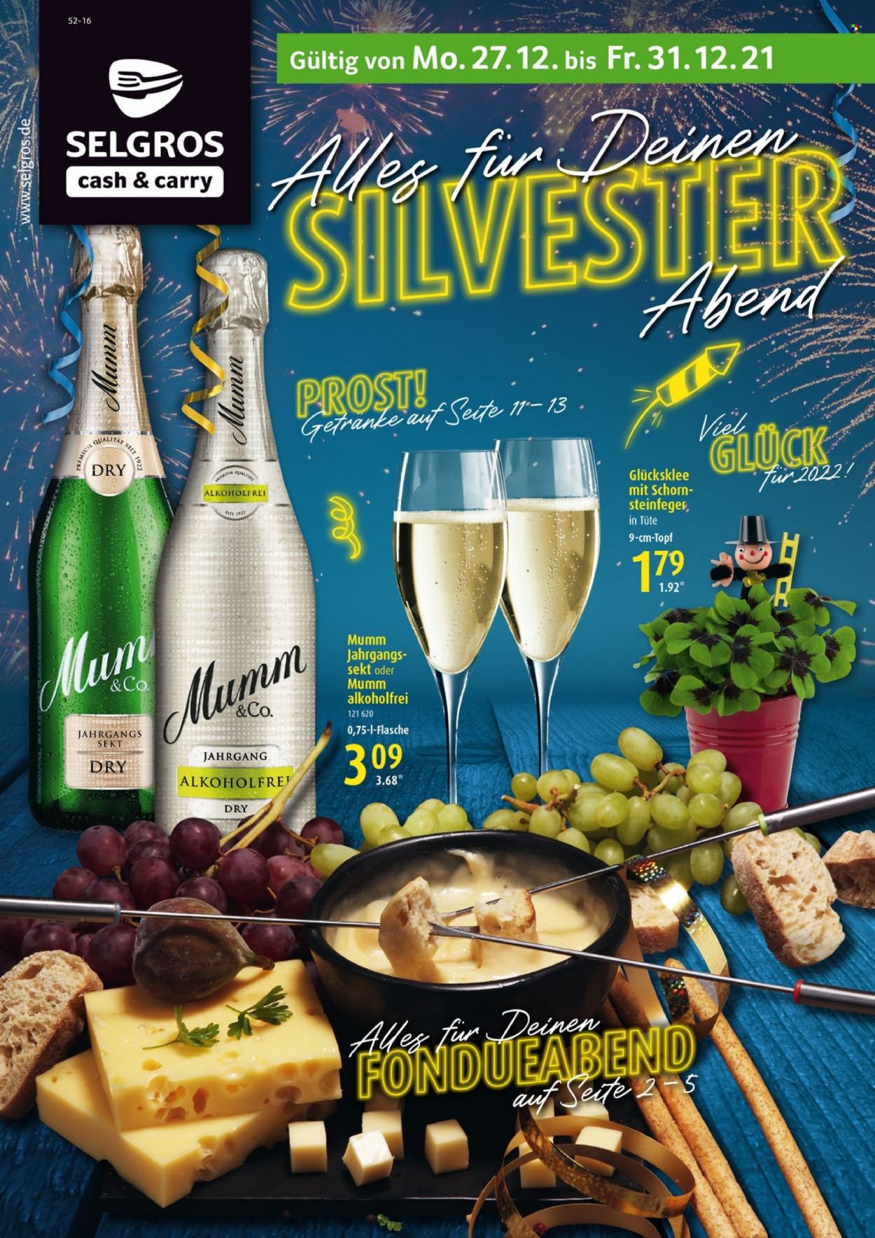 Selgros Prospekte  - 27.12.2021 - 31.12.2021. Seite 1
