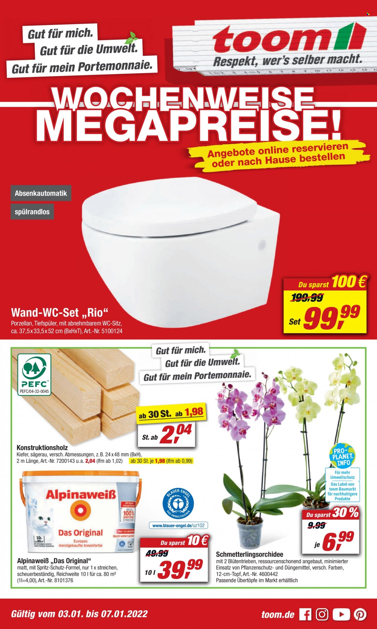toom Baumarkt Prospekte  - 3.01.2022 - 7.01.2022. Seite 1