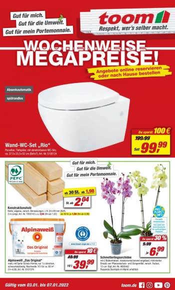 Prospekte toom Baumarkt - 3.01.2022 - 7.01.2022.