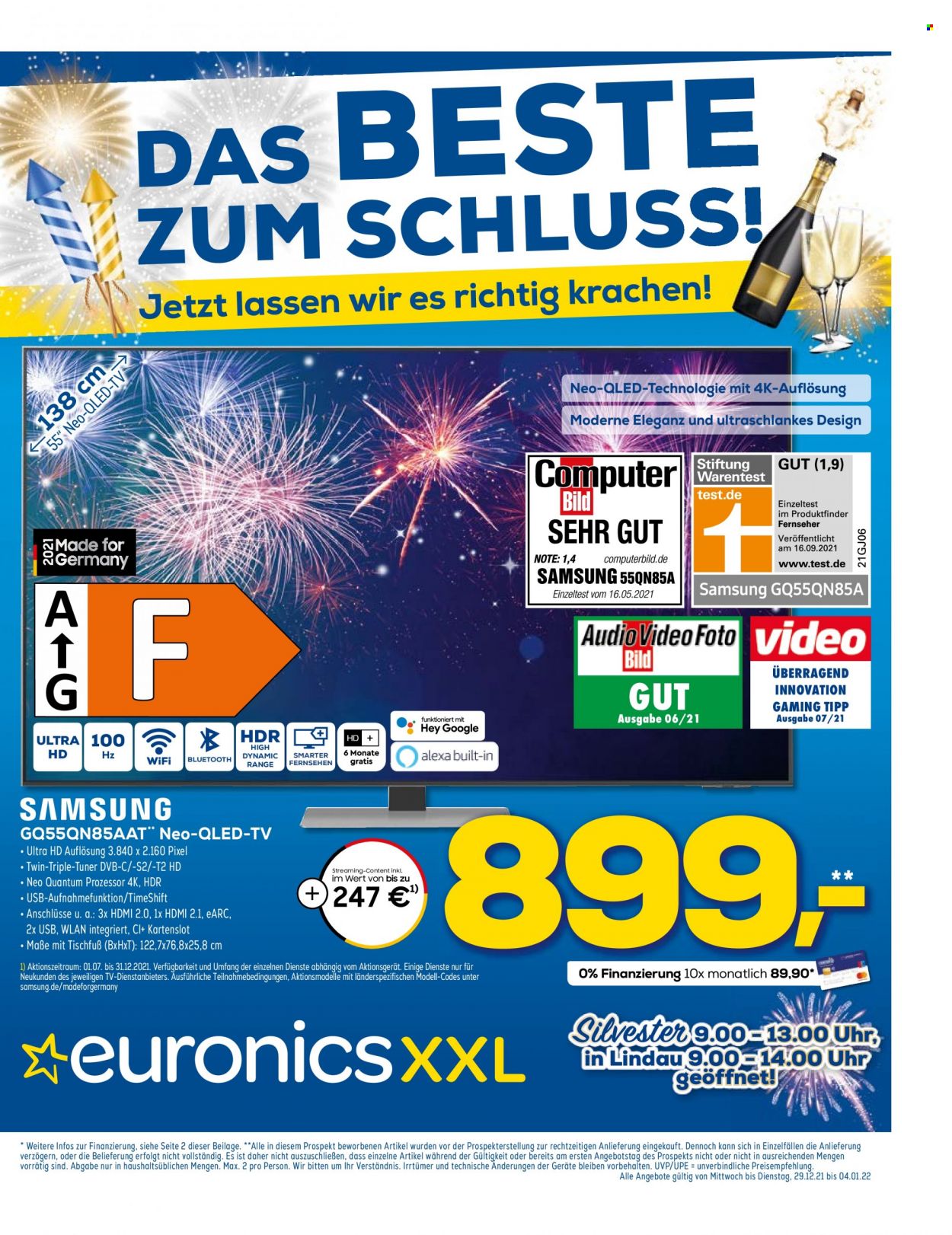 thumbnail - Prospekte Euronics - 29.12.2021 - 4.01.2022 - Produkte in Aktion - Samsung. Seite 1.