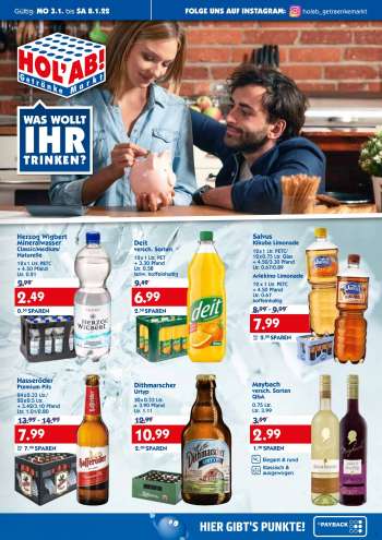 Prospekte Hol'ab! Getränkemarkt - 3.01.2022 - 8.01.2022.