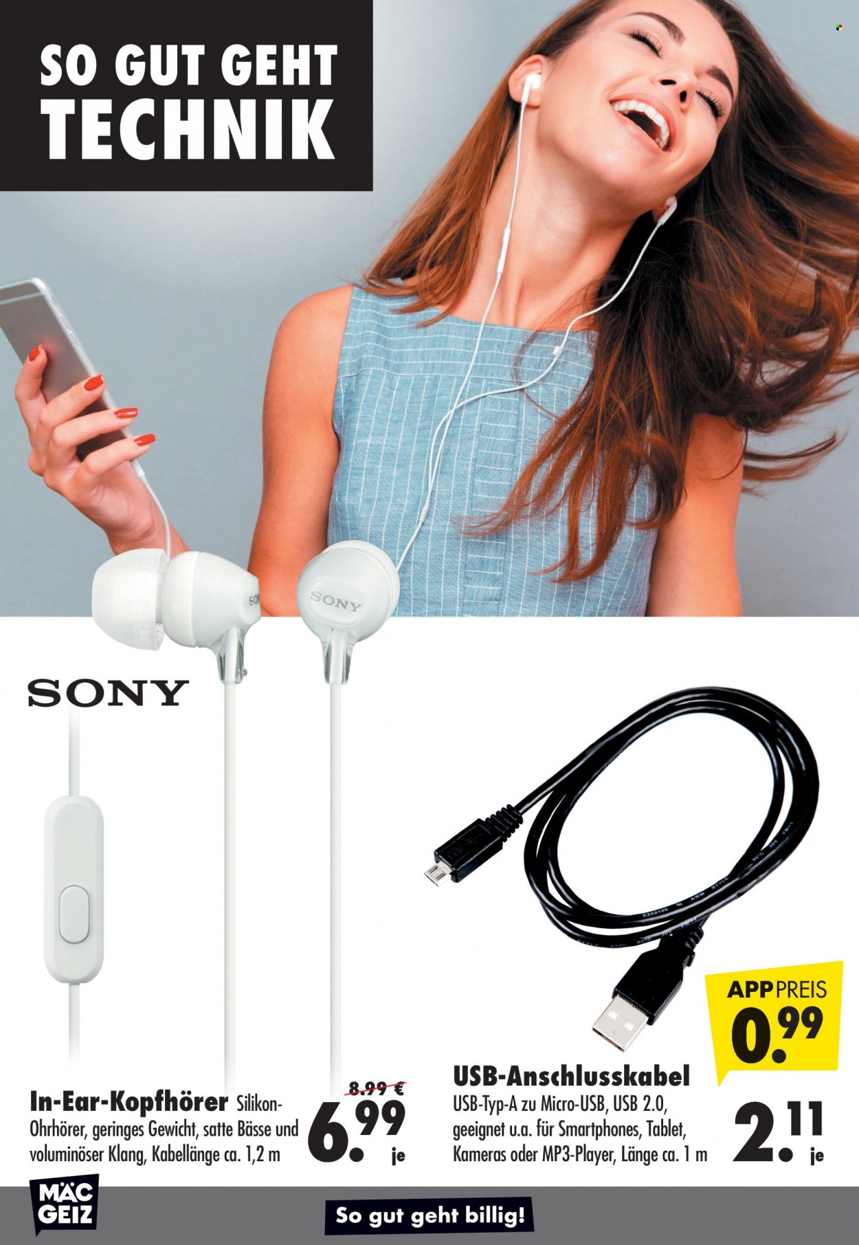 thumbnail - Prospekte Mäc-Geiz - 10.01.2022 - 16.01.2022 - Produkte in Aktion - Sony, Mp3, In-Ear Kopfhörer. Seite 2.