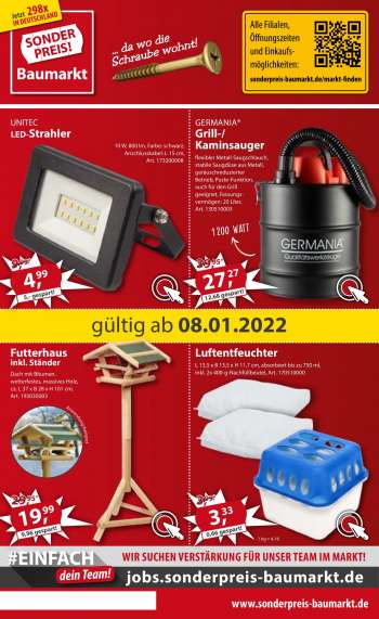 Prospekte Sonderpreis-Baumarkt - 8.01.2022 - 14.01.2022.