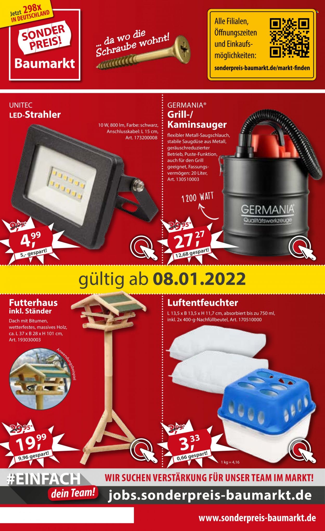 thumbnail - Prospekte Sonderpreis-Baumarkt - 8.01.2022 - 14.01.2022 - Produkte in Aktion - Holz. Seite 1.