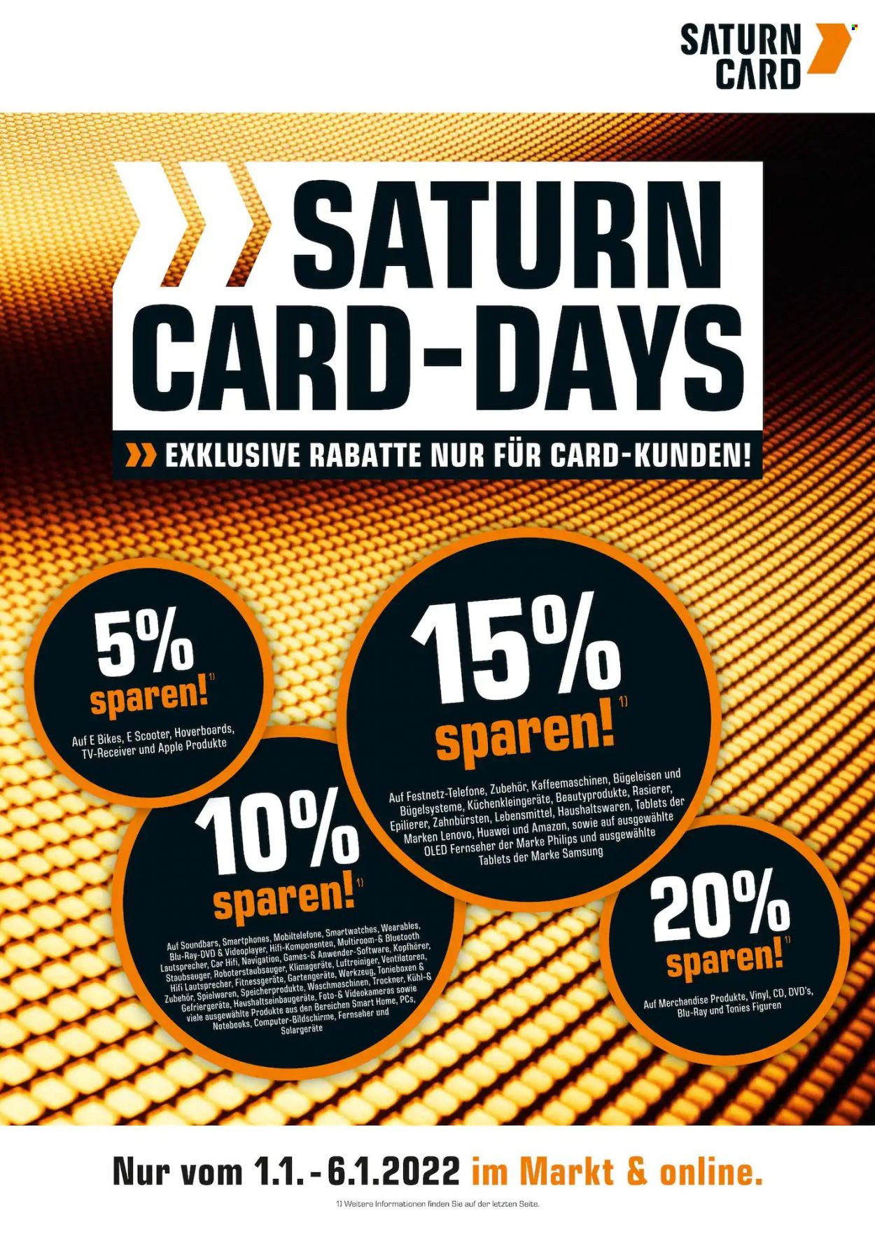 Saturn Prospekte  - 1.01.2022 - 6.01.2022. Seite 1
