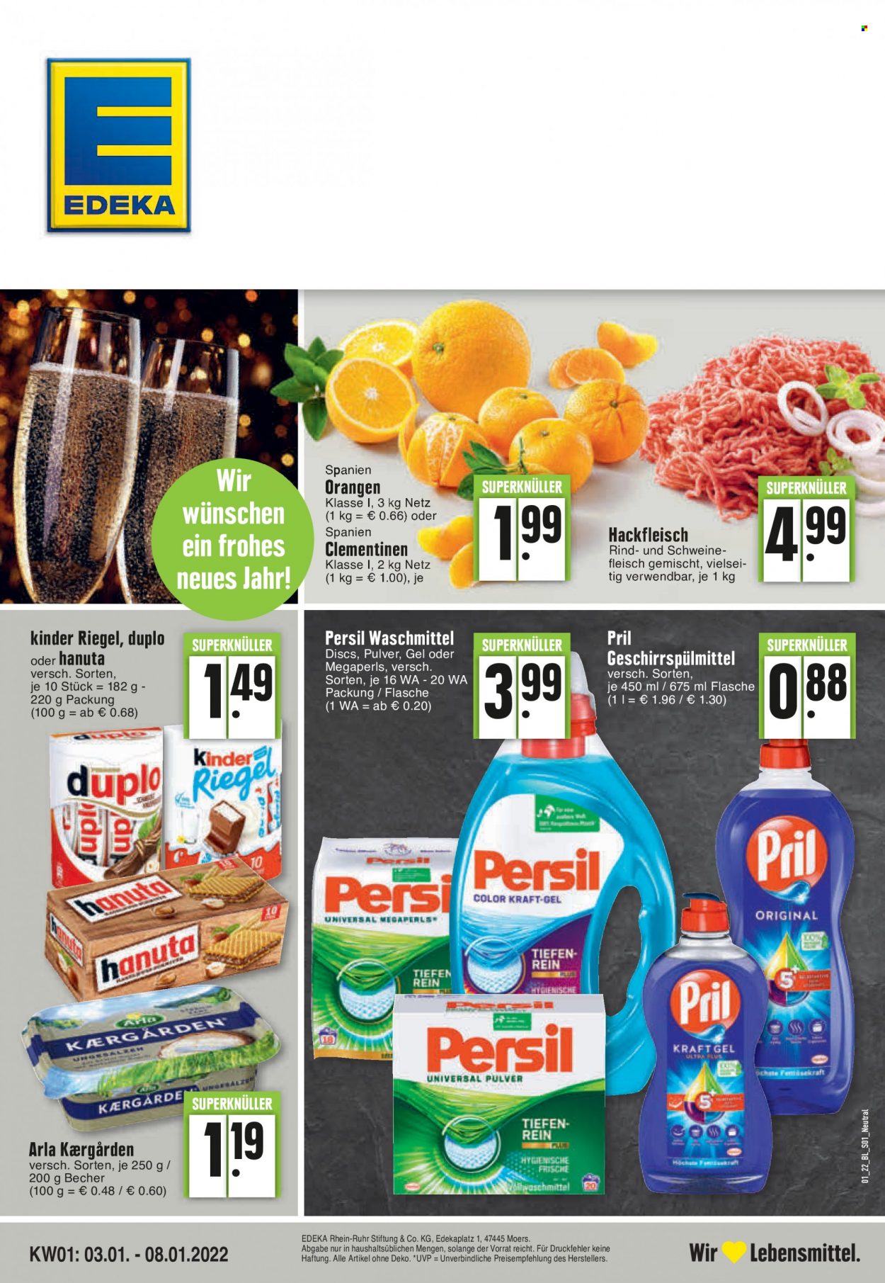 Edeka Prospekte  - 3.01.2022 - 8.01.2022. Seite 1
