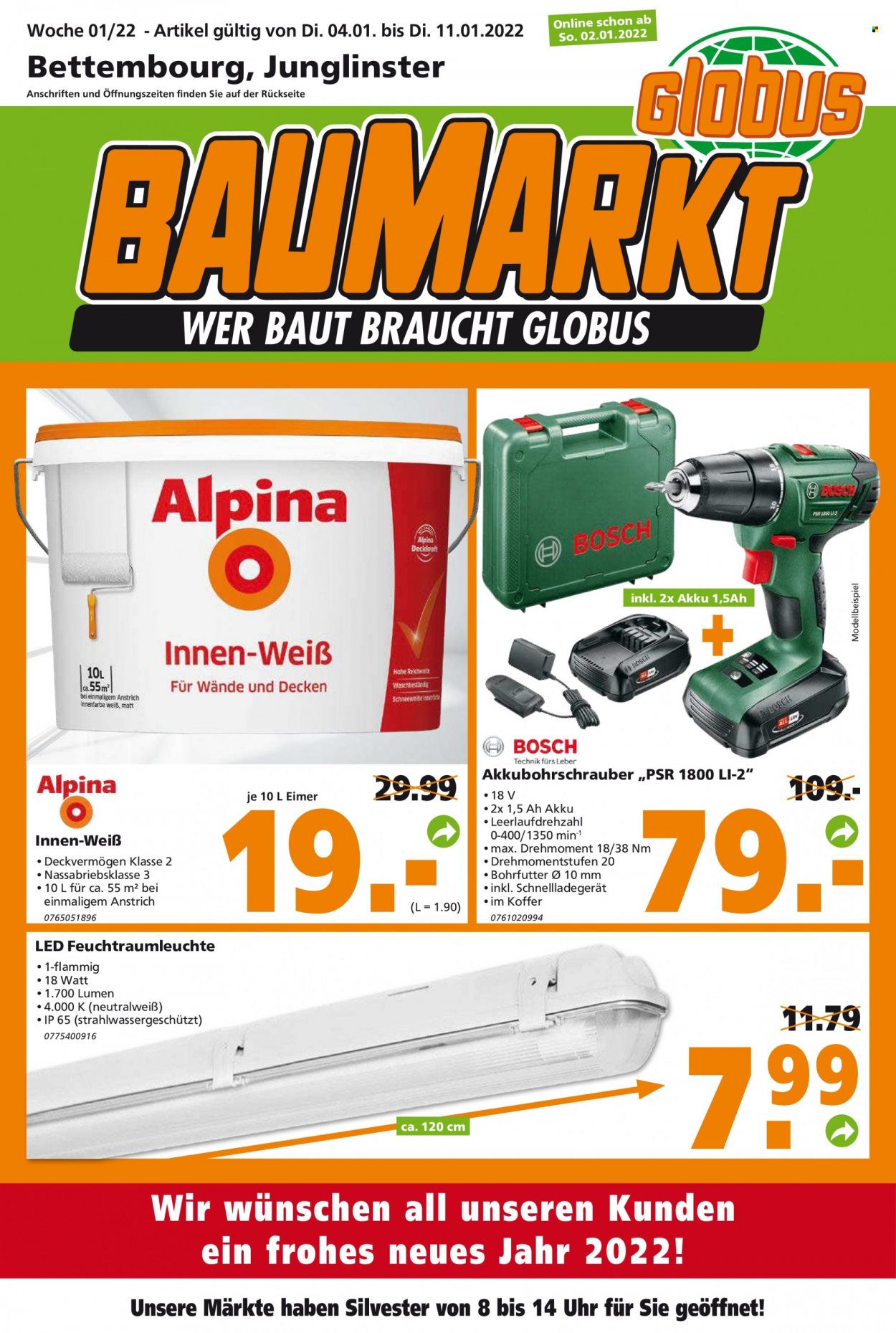 Globus Baumarkt Prospekte  - 4.01.2022 - 11.01.2022. Seite 1