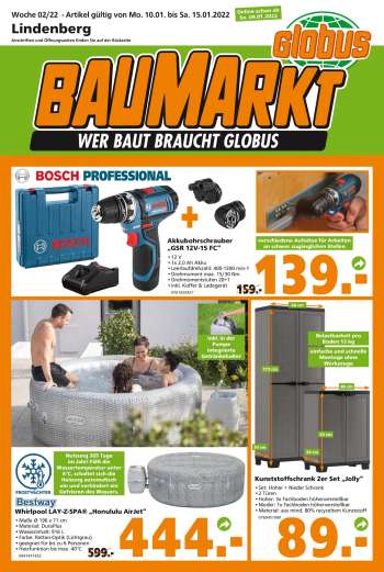 Prospekte Globus Baumarkt - 10.01.2022 - 15.01.2022.
