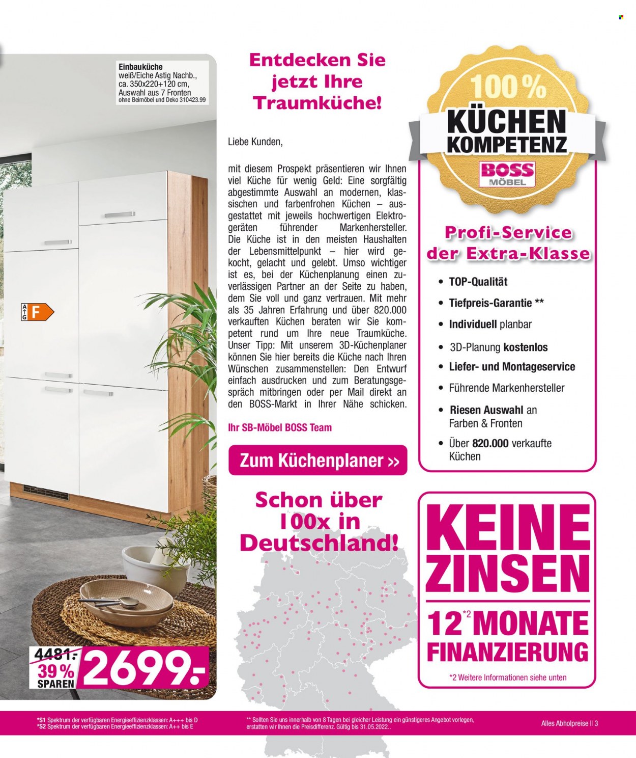 thumbnail - Prospekte SB Möbel Boss - 11.01.2022 - 31.05.2022 - Produkte in Aktion - Spektrum, Einbauküche, Küchen. Seite 3.