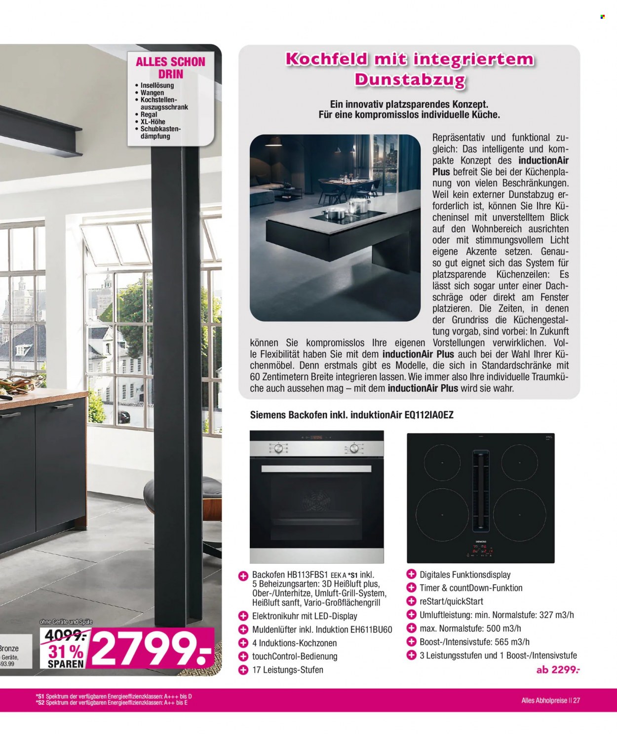 thumbnail - Prospekte SB Möbel Boss - 11.01.2022 - 31.05.2022 - Produkte in Aktion - Siemens, Spektrum, Küchen, Grill. Seite 27.