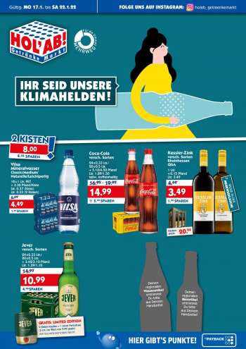Prospekte Hol'ab! Getränkemarkt - 17.01.2022 - 22.01.2022.