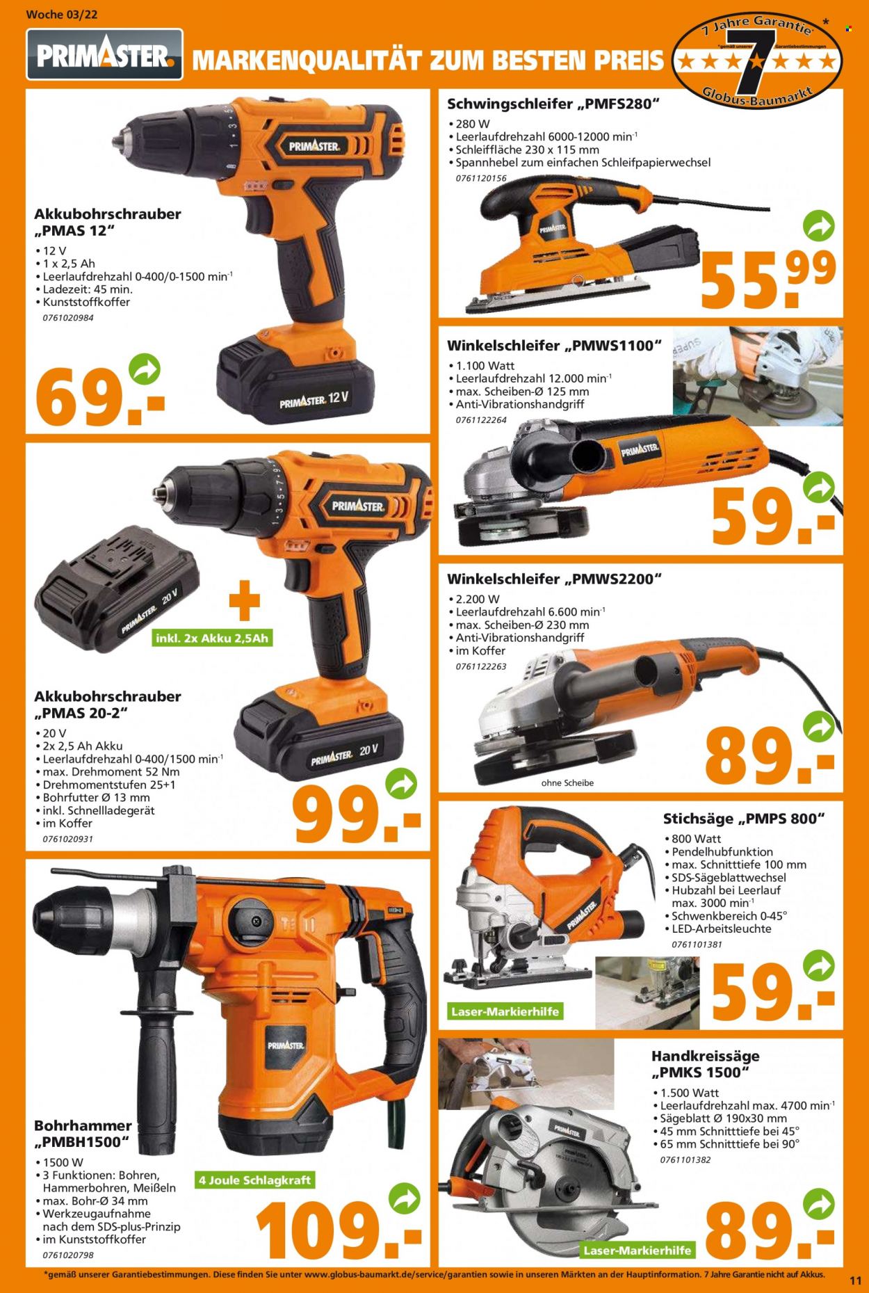 Globus Baumarkt Prospekte  - 17.01.2022 - 22.01.2022. Seite 11