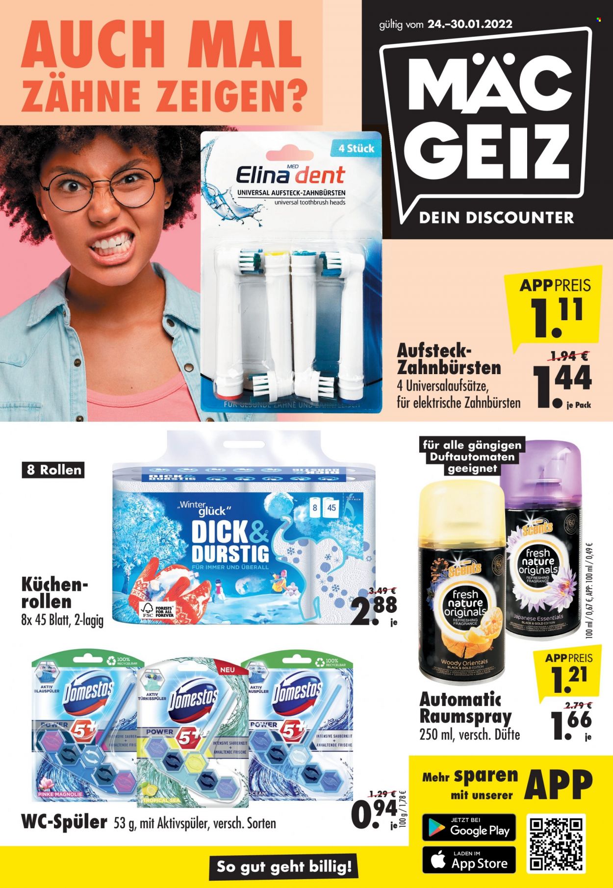 thumbnail - Prospekte Mäc-Geiz - 24.01.2022 - 30.01.2022 - Produkte in Aktion - WC-Steine. Seite 1.