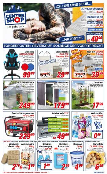Prospekte CENTERSHOP - 24.01.2022 - 29.01.2022.
