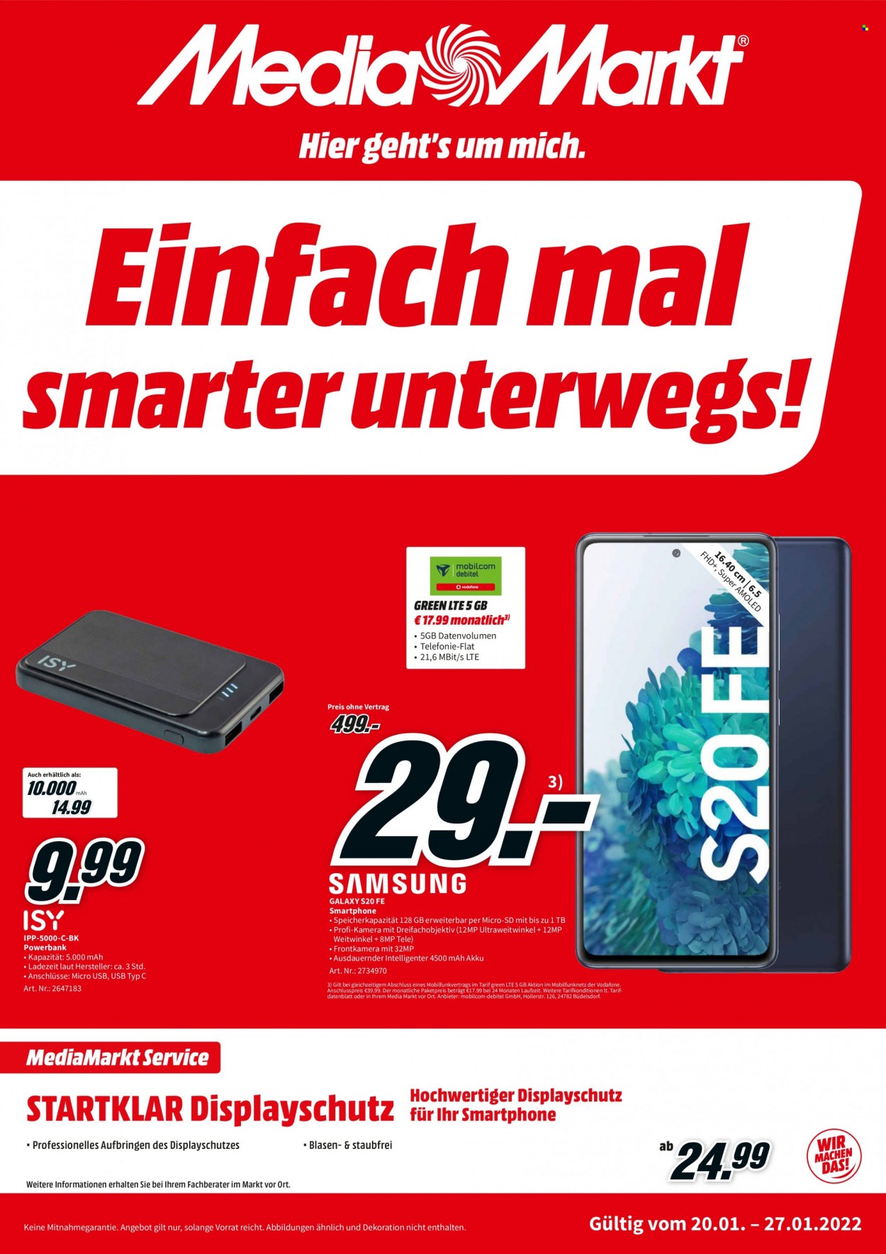 MediaMarkt Prospekte  - 20.01.2022 - 27.01.2022. Seite 1