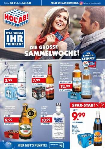 Prospekte Hol'ab! Getränkemarkt - 31.01.2022 - 5.02.2022.